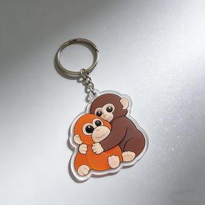 Clear Holographic Cute Cartoon Monkey Acrylic Key Chain - Naike Gifts Jinjiang
