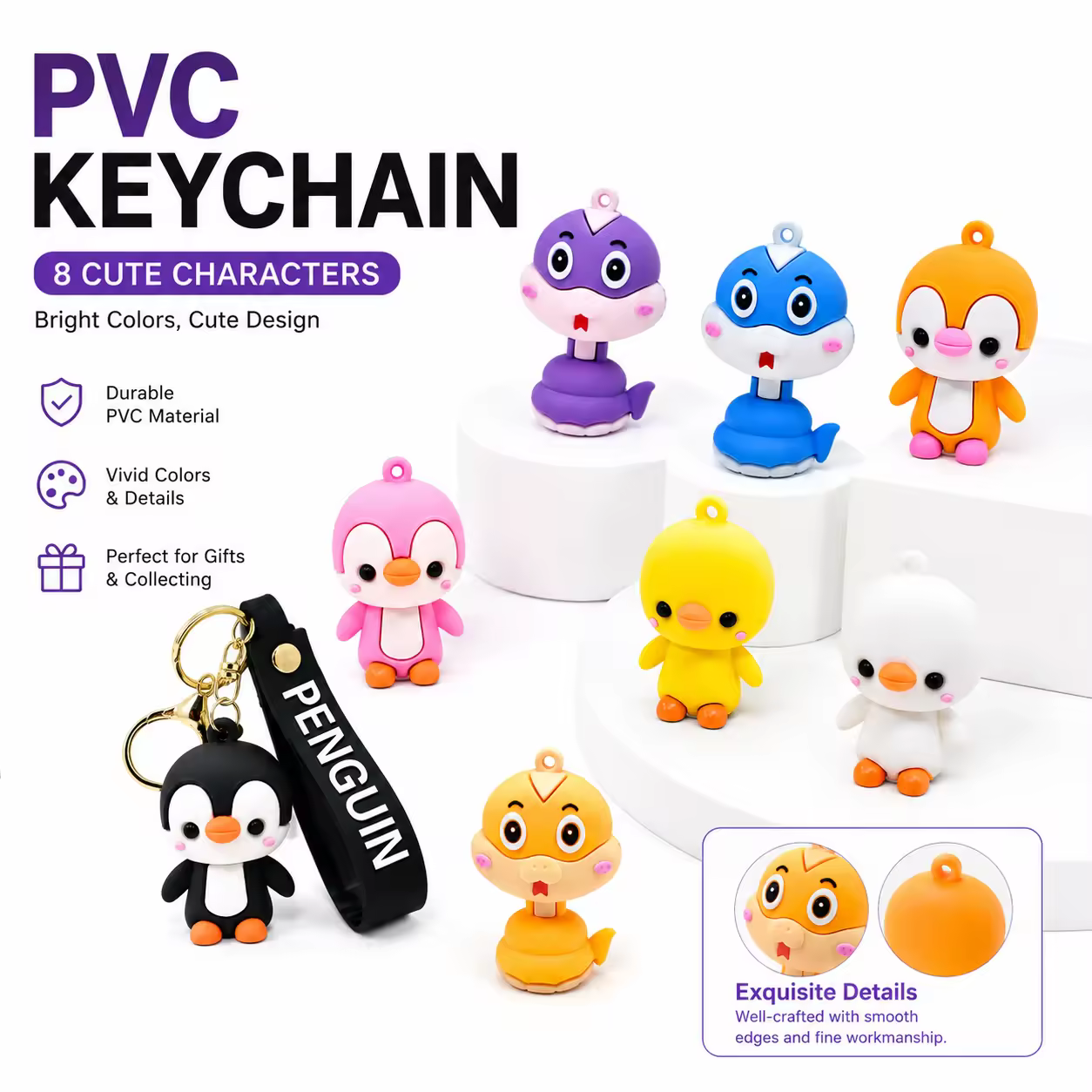3d Soft Rubber Pvc Character Keychain Beaded Silicone Keychain 3d Keychains - Naike Gifts Jinjiang
