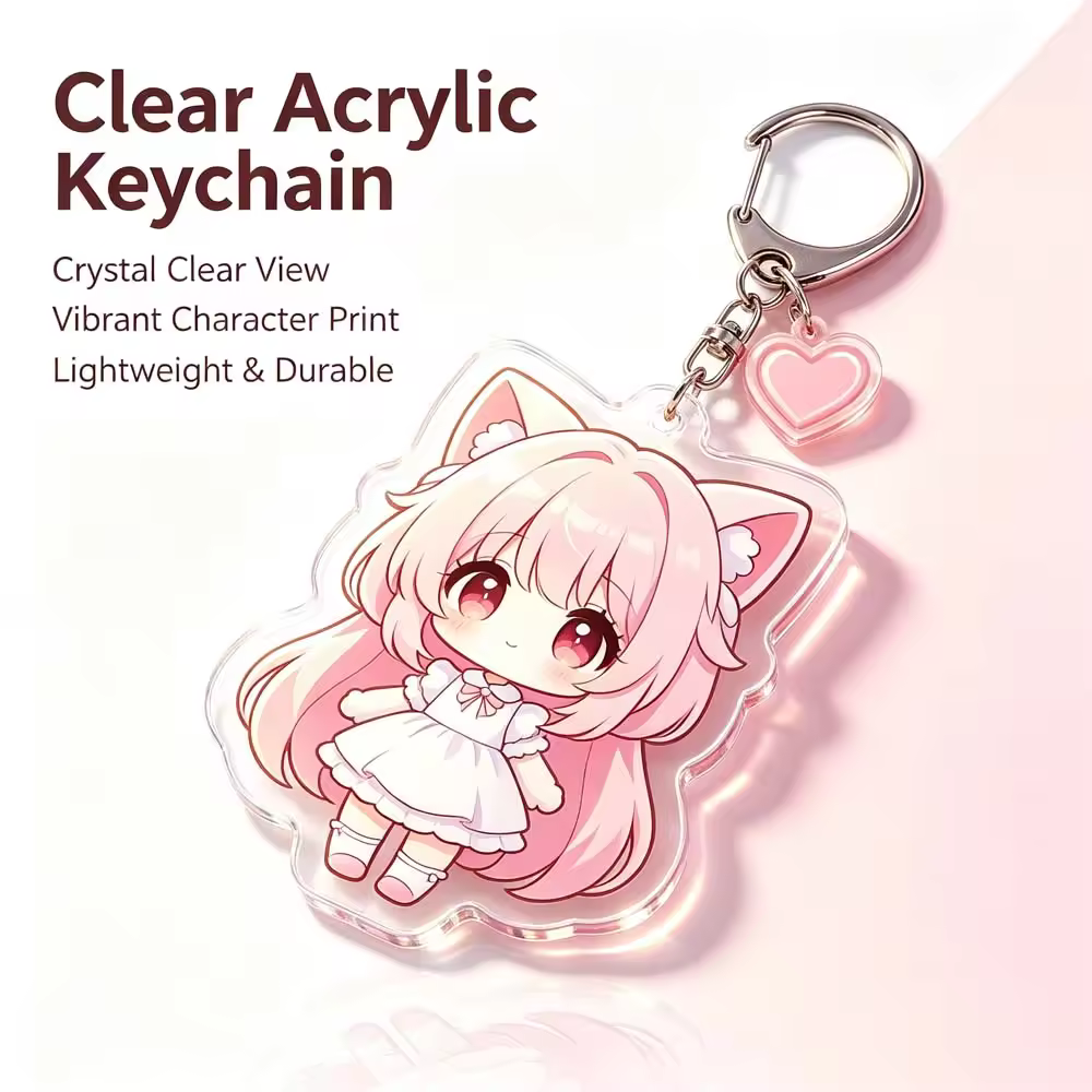Clear Acrylic Keychain Personalized Photo Key Ring Transparent Charm Pen... - Naike Gifts Jinjiang