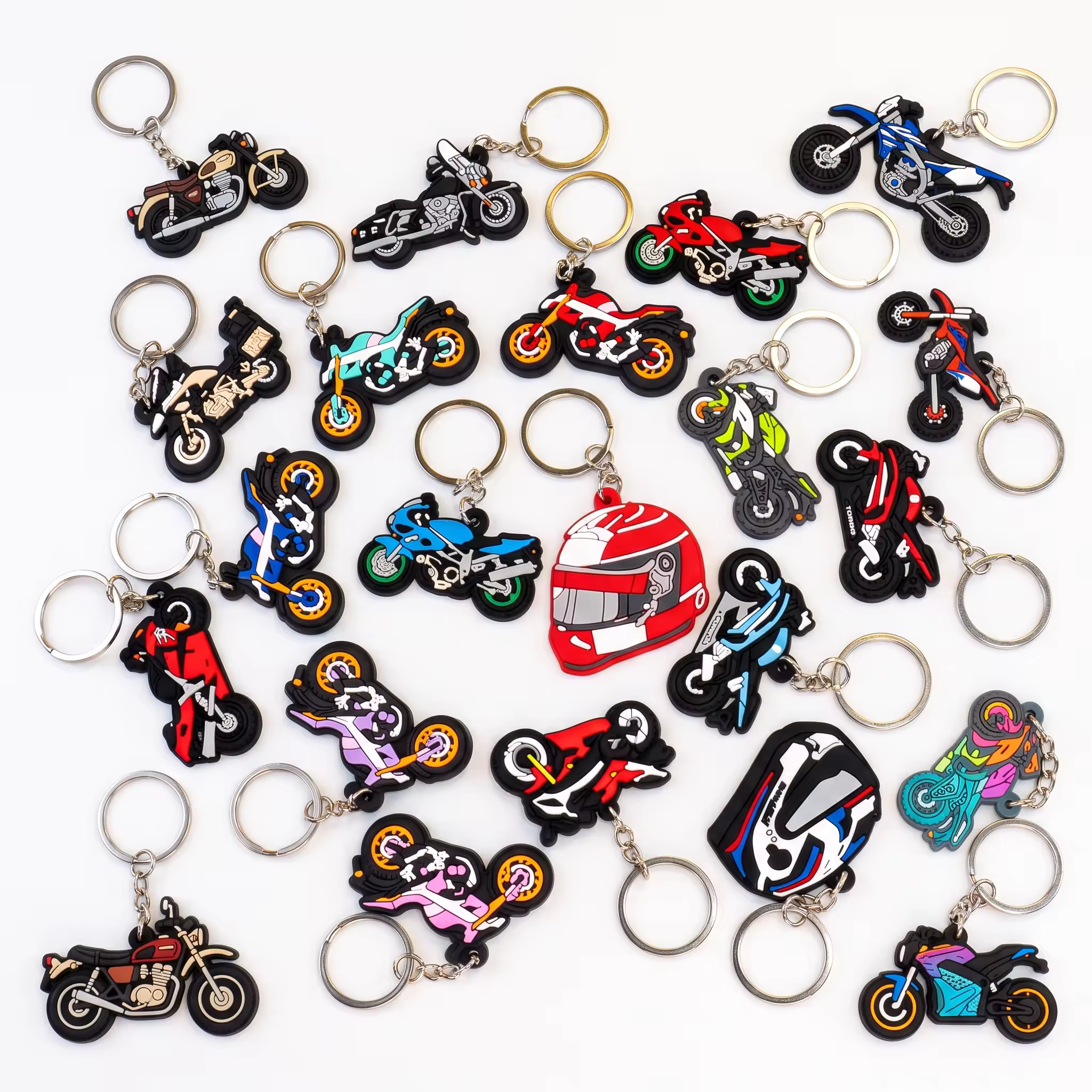 Logo Motorcycle Keychain PVC Rubber Keyring Sport Bike Dirt Bike Motorbi... - Naike Gifts Jinjiang