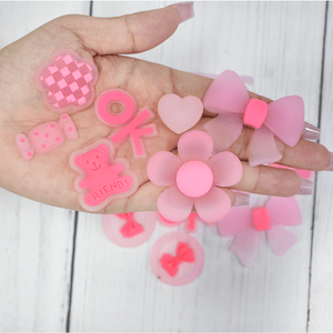 PVC Designer Shoe Charms Pink Heart Shoe Charms LED Light Shoe Decoratio... - Naike Gifts Jinjiang