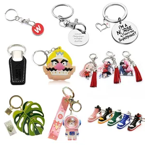 Logo Acrylic Cute Anime Keyring Embroidery Plastic Leather Car Key Chain... - Naike Gifts Jinjiang